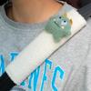 Funda para cinturón de seguridad de coche con diseño de cabeza de oso de dibujos animados, funda protectora para cinturón de seguridad de cuatro estaciones, decoración para coche, hombrera para bebé