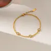 [Melhor Pulseira Estilo Quente 2] Temperamento Europeu e Americano High-End K Ouro Cruz Aço Titânio Pulseira Design Nicho Estilo Frio Mulheres