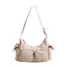 2025 Nuevo Bolso de Hombro Casual Elegante de Doble Bolsillo para Otoño e Invierno Bolso Cruzado de Moda para el Brazo Bolso de Nicho para Mujer
