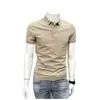 Nova Camisa Polo Masculina de Manga Curta, Camiseta Versátil de Cor Sólida para o Verão com Gola, Top Lapela Slim Fit Versátil da Moda