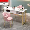 Mesa de manicure da moda em promoção, conjunto econômico de mesa e cadeira para salão de manicure, estação dupla de manicure de luxo leve estilo japonês