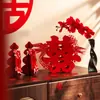 Adornos para decoración de habitaciones de boda, arreglo para sala de estar y dormitorio de compromiso, carácter tridimensional de dragón y fénix "doble felicidad" para exhibición en mesa, artículos para bodas
