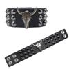 Pulseiras Punk de Couro com Rebites Retrô Europeias e Americanas, Pulseiras de Couro com Rebites Personalizadas da Moda, Venda Direta da Fábrica