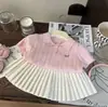 Estilo Coreano Niña 2026 Verano Nuevo Dulce y Elegante Punto Polo Manga Corta Versátil Falda Plisada Conjunto de Dos Piezas Moderno