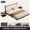 Cama Flotante de Hierro Forjado, Diseño Moderno Simple para Dormitorio del Hogar, Cama Matrimonial para Alquiler, Cama de Hierro Forjado con Marco de Hierro Reforzado y Acolchado Suave Suspendido