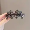 2025 Novo Grampo de Cabelo Borboleta Preto Fosco Parte de Trás da Cabeça Meio Preso Presilha de Mola Toque Avançado Rabo de Cavalo Cruzado Presilha Superior de Temperamento