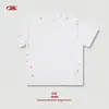 Camiseta de Algodón Puro Colorida con Puntos Hecha a Mano para Hombre 235g Tacto Fresco Manga Corta Estilo Americano Marca de Moda Juvenil Holgada Casual.