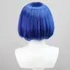 Peluca de Cosplay ACAG Roca Solitaria Cabello Corto Azul Cuero Superior Estilo Femenino Peluca Fresca Yamada