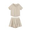 Traje de Manga Corta con Capucha y Cordón de Gama Alta para Mujer 2026 Nuevo Verano Estilo Coreano Elegante Versátil Adelgazante Camiseta Corta