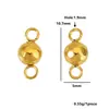 Colgante de Bola Facetada Chapado en Oro de 18K al Vacío de Acero Inoxidable Bola Redonda Soldada Bucle Sencillo/Doble Accesorios para Joyería de Collares Pulseras