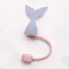 Tapa de silicona para pajilla con forma de cola de pez, cubierta a prueba de polvo para pajillas de vidrio, tapón a prueba de fugas para pajilla de vaso de agua Stanley de 10 mm