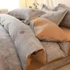 Nueva colección de otoño e invierno: Juego de ropa de cama de cuatro piezas engrosado, 100% algodón, cepillado, algodón puro, cálido, y viene en un paquete resistente, disponible para camas individuales o dobles