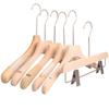 Cabides Novos de Madeira Maciça com Corda de Algodão Antiderrapante para Lojas de Roupas Masculinas e Femininas, Cor de Madeira Natural, Sem Pintura, Cabides de Madeira Estilo Coreano