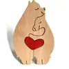 Serie Transfronteriza de Productos de Madera para el Día de la Madre Adornos Familia de Conejos Animal Elefante Corazón Manualidades de Madera