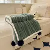 Manta de Felpa de Piel de Conejo de Lujo Ligero, Manta para Sofá, Engrosada y Cálida, Manta para Siesta de Oficina de Una Persona, Manta de Cama para Aire Acondicionado