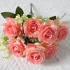 Ramo de rosas artificiales de 7 cabezas con forma de esquina de terciopelo Mei Aisha, flores falsas para bodas, hogar, decoración de San Valentín