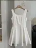Vestido de Verano Cuadrado sin Mangas Línea A para Mujer KEKEZOON 2026, Estilo Coreano Versátil Elegante de Color Sólido 7552