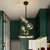 Lustre Moderno Minimalista Escandinavo para Restaurante Lâmpada de Mesa de Jantar Lustre Criativo Estiloso para Quarto Bar Lâmpada Molecular de Vidro Artístico