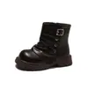 Botas de Pierna de Pantalón Melanoides para Mujer Botines Cortos Moda Otoño Invierno 2026 Versátiles Con Terciopelo Adicional Botas Fruncidas Retro Botas Martin