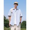 Camisa de Manga Corta de Color Sólido Estilo Japonés para Hombre, Marca de Moda, Juvenil Cleanfit Holgada Casual Versátil Camisa de Media Manga