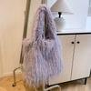 Bolsa de Ombro Outono e Inverno Estilo Moda Coreana Sob o Braço Grande Capacidade Bolsa de Ombro Feminina Elegante Bolsa Peluda Bolsa de Mão para o Dia a Dia