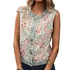 Nuevo chaleco de mezclilla floral vintage de comercio exterior transfronterizo europeo y americano, chaleco exterior jacquard sin mangas de cuello redondo