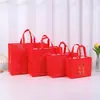 Guochao Guofeng Sacola Não Tecida Costura Personalizada Laminada Impermeável Sacola de Compras para Presente Sacola de Presente de Ano Novo com Caractere Fu