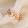 Anel Círculo com Micro Zircônia Banho Cruzado para Mulheres, Anel Aberto, Ajustável, Elegante, Moderno, Estilo Levemente Luxuoso, Meteoro