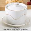 Olla de Estofado de Cerámica Vajilla Tazón Nido de Pájaro Taza Nido de Pájaro Tazón para Estofado Taza para Sopa Tónica Impresión de Logotipo Porcelana Blanca Pintada a Mano Oro