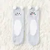 Calcetines nuevos para mujer de otoño e invierno 2021, calcetines de dibujos animados tridimensionales de oso lindo, calcetines de coral para el hogar, calcetines de suelo, calcetines de dormir de terciopelo medio