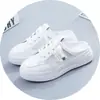 Zapatos Blancos Zapatos de Mujer Ropa de Verano para Exteriores Sandalias y Chanclas de Moda sin Tacón Zapatos Baotou Medias Chanclas