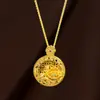 Novo Colar Pingente Flor de Peônia com Strass Estilo Chinês Disco Dourado Quebrado Corrente de Clavícula Oca Nacional Tendência Feminina Atacado