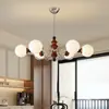 Estilo Francés de Mediados de Siglo Color Nogal Frijol Mágico Bauhaus Lámpara de Techo para Sala de Estar Iluminación Moderna Minimalista para Dormitorio Villa Estudio