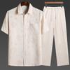 Camisa de manga corta para hombres y papás de mediana edad y mayores, ropa de verano para traje, camisa informal de media manga para abuelos, talla grande con solapa fina.
