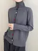 Suministro Directo de Fábrica Cárdigan de Cuello Alto Chaqueta para Mujer Otoño e Invierno Botón Colorido Tejido de Punto Top Corto Retro Elegante