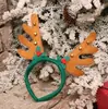 Fabricante en stock transfronterizo tela marrón hoja de campana asta de ciervo diadema diadema de asta de Navidad forma de animal de dibujos animados