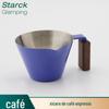 Xícara de café concentrado italiano 100ml oz xícara de aço inoxidável roxo xícara de extração nogueira cabo de madeira café líquido Xícara