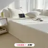 Cor Sólida Estilo Creme Algodão Puro Algodão Lavado Capa de Cama Conjunto de Três Peças Algodão Puro Acolchoado Espessado Lençol de Cama Antiderrapante Colchão