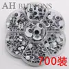 Materiais Artesanais Acessórios para Brinquedos DIY Olhos de Plástico Adesivos Móveis Preto e Branco 700 Peças na Caixa Flor de Ameixa