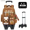 Mochila con Ruedas para Estudiantes de Primaria de 1º a 3º y 6º Grado, Mochila con Ruedas para Niños de Seis Ruedas y Dos Ruedas, Mochila Escolar Desmontable de Gran Capacidad