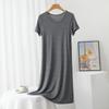 Vestido modal de manga corta para mujer, de verano, fino, holgado, de talla grande, para uso exterior, con cuello redondo, para uso informal en casa
