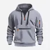 Moletom com zíper, pulôver de múltiplos bolsos, moletom esportivo casual, novo para outono e inverno, tamanho europeu, transfronteiriço