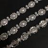 Cadena de diamantes, cadena de perlas ovaladas con diamantes de imitación, cadena de código elegante para soldar, accesorios para sombreros, ropa, accesorios decorativos de bricolaje, cadena de garra