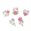 Accesorios de Resina DIY de Dibujos Animados, Pinzas para el Cabello de Gato con Flores de Primavera, Fundas para Teléfono, Hebillas para Zapatos, Llaveros, Colgantes y Decoraciones