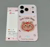 Funda de teléfono bordada de gato negro y cerdo, adecuada para Apple 17 Pro Max, iPhone 16 y teléfonos Huawei, con un diseño de ventana en forma de corazón