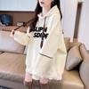 Sudadera con Capucha Simple Chic Otoño e Invierno 2024 Nueva Estampado de Letras oversize con Forro Polar Gruesa Adelgazante para Mujer