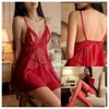Lingerie Sexy, Não Precisa Tirar, Tamanho Grande, Luxo Leve, Camisola de Renda com Renda e Renda em V Profundo, Robe de Renda, Uniforme para Mulheres