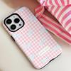 Funda para Teléfono Rosa de Ovejita Feliz y Gatito Adecuada para Apple 15Promax 2 en 1 Cobertura Completa I13 Estilo de Dibujos Animados