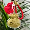 Bolsa de la Suerte de Oro Puro 999 Colgante Cumple Sueños Oro Puro 999 Llavero de Buena Suerte Colgante para Bolso Regalo