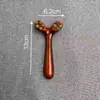 Acabamento Cetim Jacarandá Cabeça de Chifre Massageador Meridian Arranhador de Mandíbula Garra de Massagem Raspador de Cabeça Bastão de Acupressão com Cinco Bolas